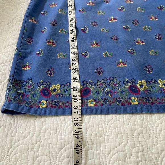 A.M.I. Vintage Blue Floral Sheath Dress Sleeveless Cotton Knee Length Size XL - Picture 12 of 12